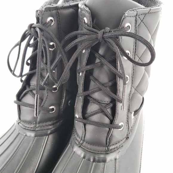 Sperry Top-Sider Quilted Waterproof Duck Boots Womens 9 Black - Picture 6 of 13